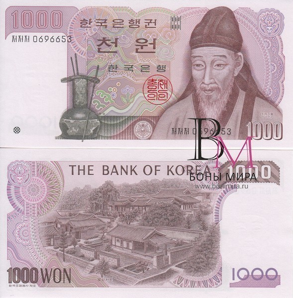 Корея Южная Банкнота 1000 вон 1983 UNC