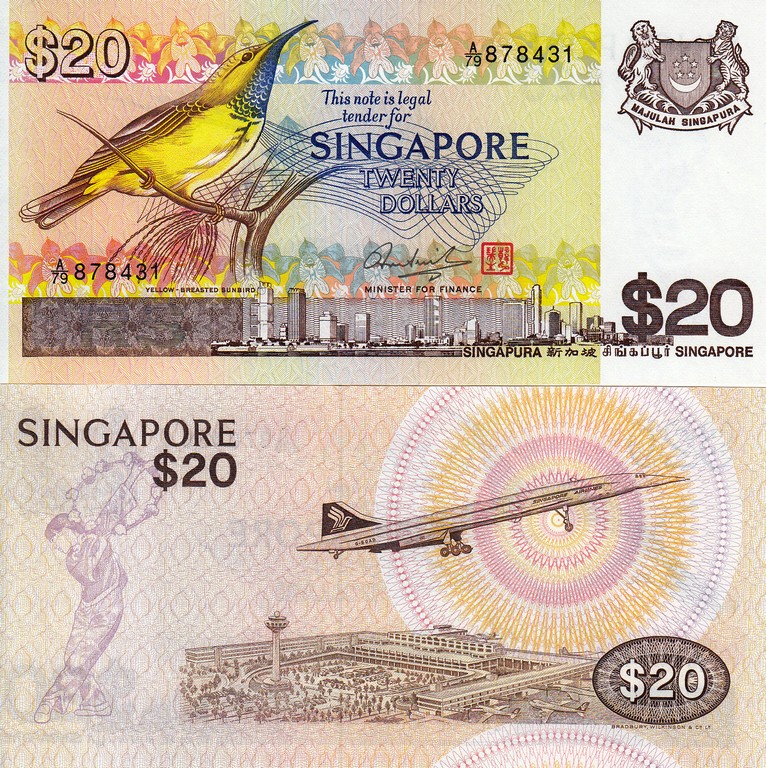 Сингапур Банкнота 20 доллара 1979 UNC P12